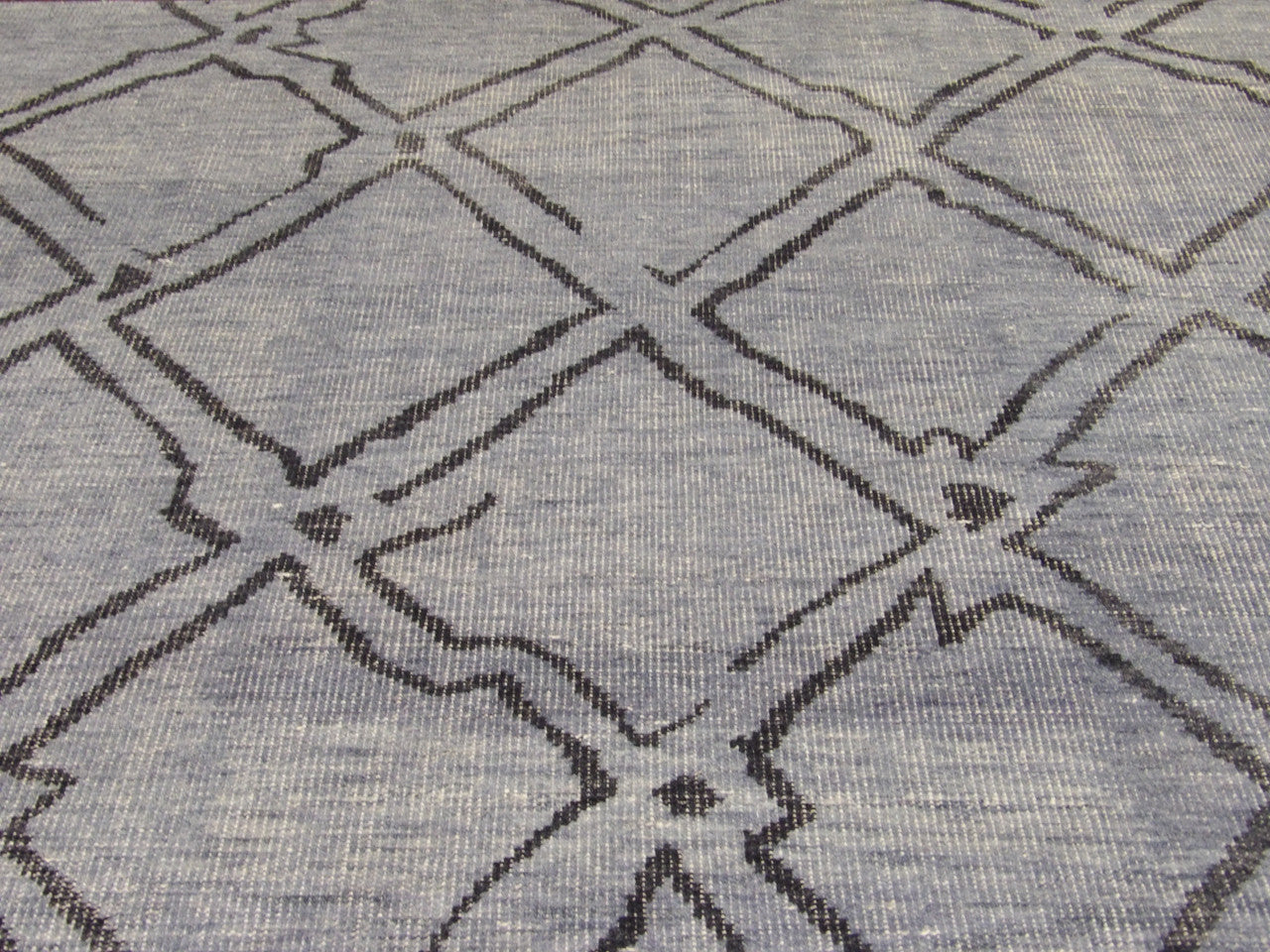Back of Overdye Modern Vintage Soumak Wave hand-knotted rug