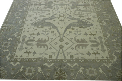 Oushak Ziegler hand-knotted wool rug in Beige, full view