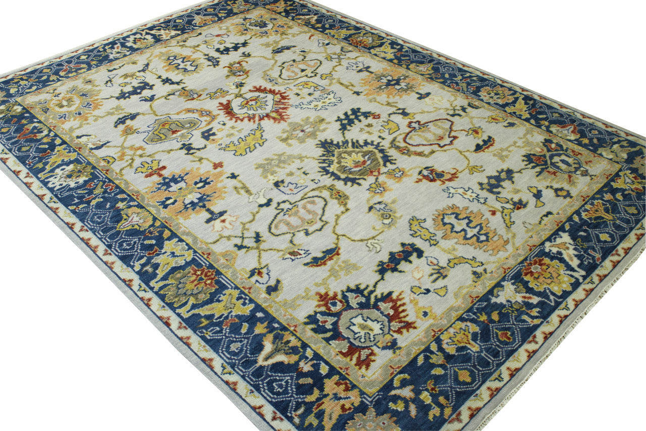 Oushak Ziegler rug border detail