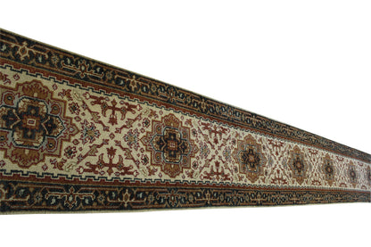 Close-up of wool pile, Black & Beige rug