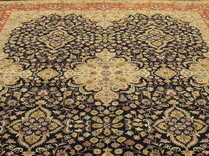 Back of Fine Persian Haji Jalili hand-knotted rug