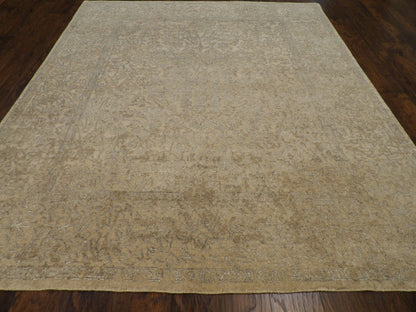 Close-up of wool-silk pile, Blue & Gray rug
