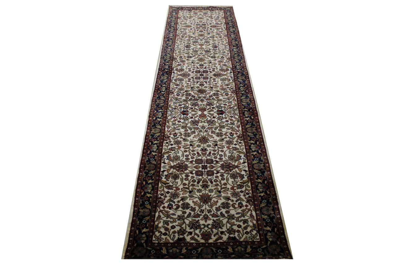 Beige 2'10" x 10'11" Traditional Fine Mir Design Hand knotted Wool Rug - Sku: W20007