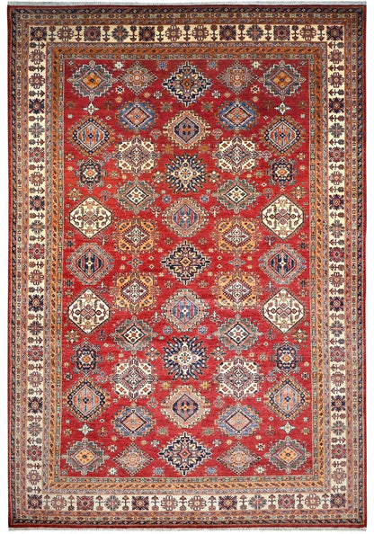 Tribal Super Fine Kazak Wool Hand Knotted Rug 9.6x14.8 - w5150