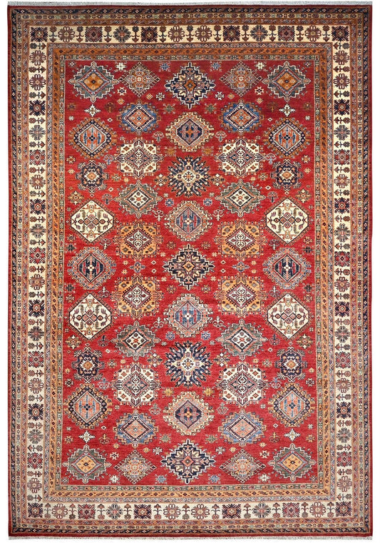 Tribal Super Fine Kazak Wool Hand Knotted Rug 9.6x14.8 - w5150