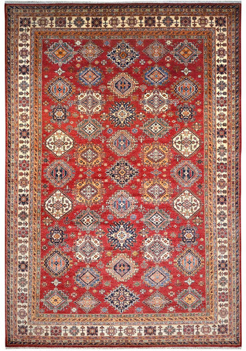 Tribal Super Fine Kazak Wool Hand Knotted Rug 9.6x14.8 - w5150