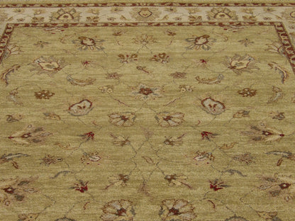 Chobie Oushak / Peshawar hand-knotted wool rug in Green, 6'0" x 9'0", SKU W897