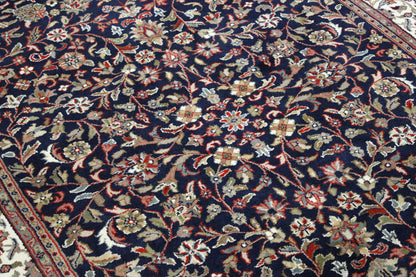 Close-up of wool pile, Blue & Beige rug