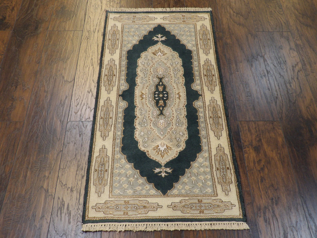 Fine Persian Tabriz rug corner detail
