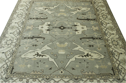 Close-up of wool pile, Gray & Beige rug