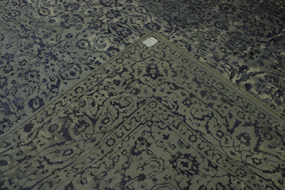 Blue & Gray Transitional Abstract Broken Design rug in room setting