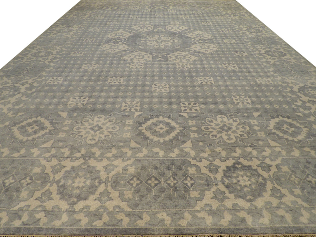 Close-up of wool pile, Gray rug