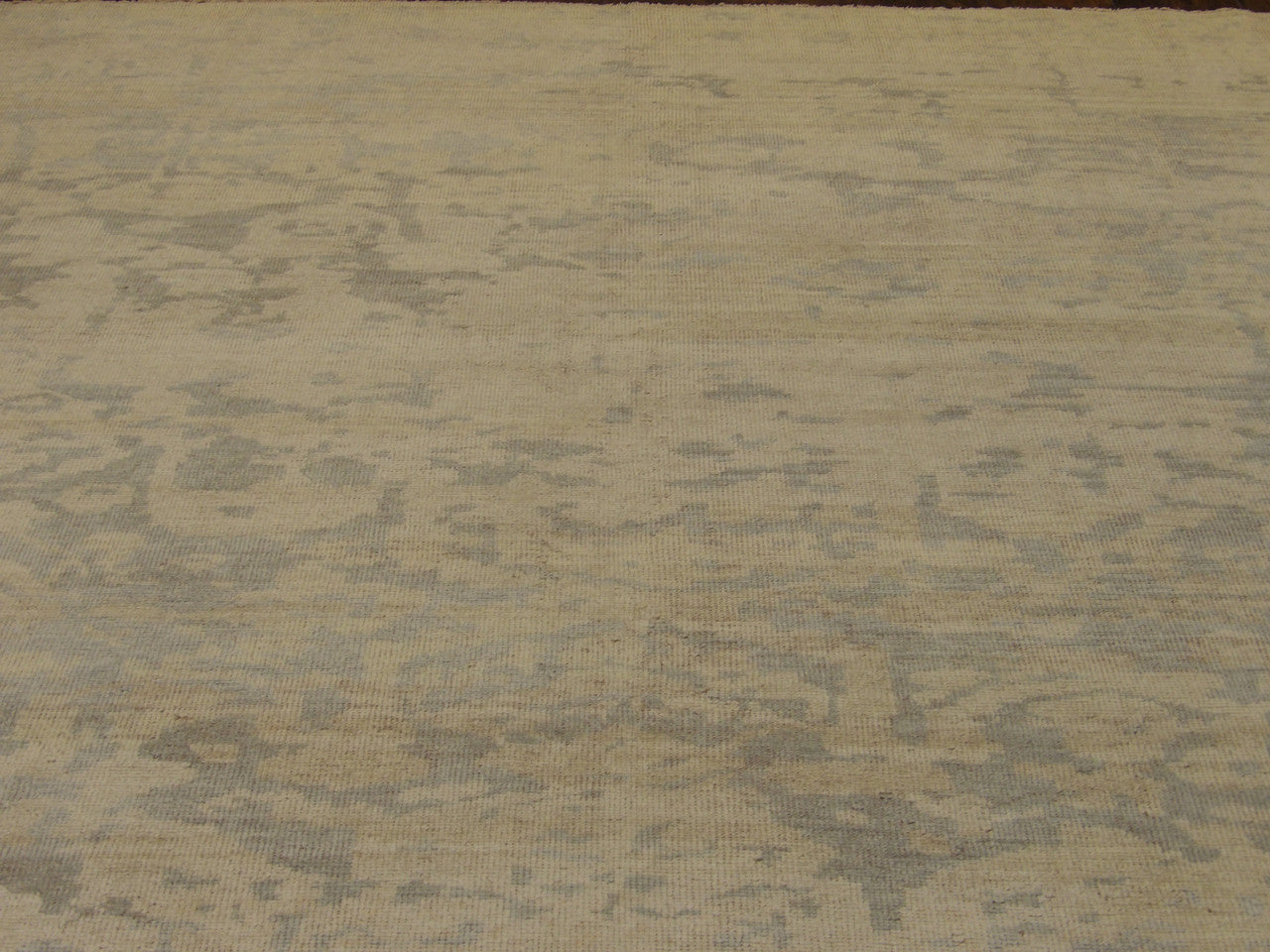 Back of Oushak hand-knotted rug