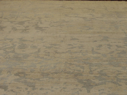 Back of Oushak hand-knotted rug