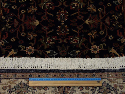 Blue & Beige Fine Persian Kashan rug in room setting