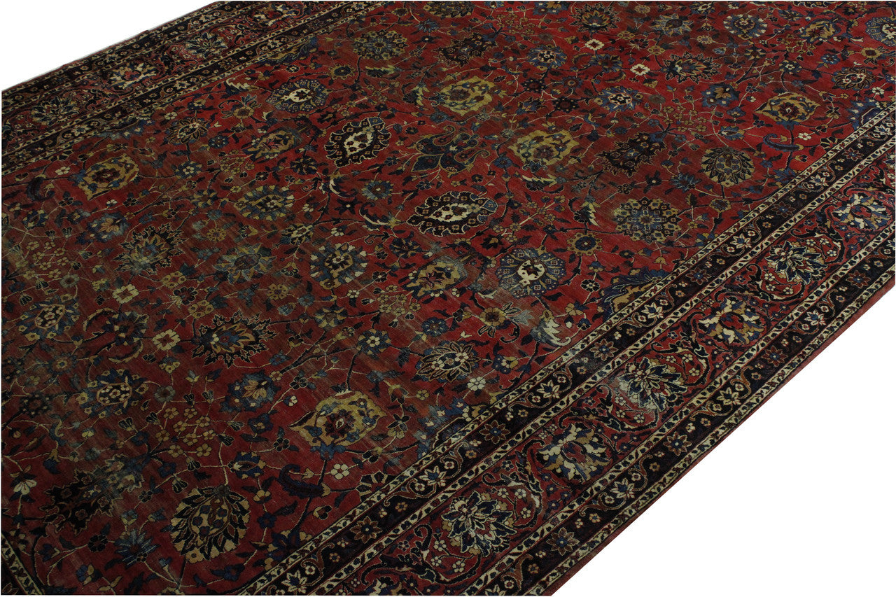 Back of Traditional Antique Farahan hand-knotted rug