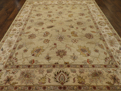 Chobie Oushak / Peshawar hand-knotted wool rug in Green, 7'10" x 9'9", SKU w933