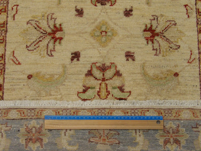 Blue & Beige Oushak Chobi Natural Dye rug in room setting