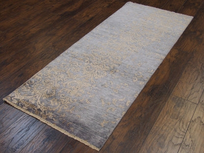 Damask pattern detail, gray runner