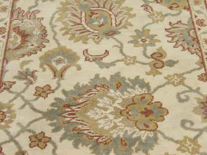 Back of Oushak hand-knotted rug