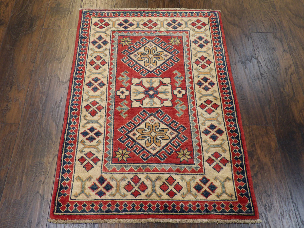 Kazak rug corner detail