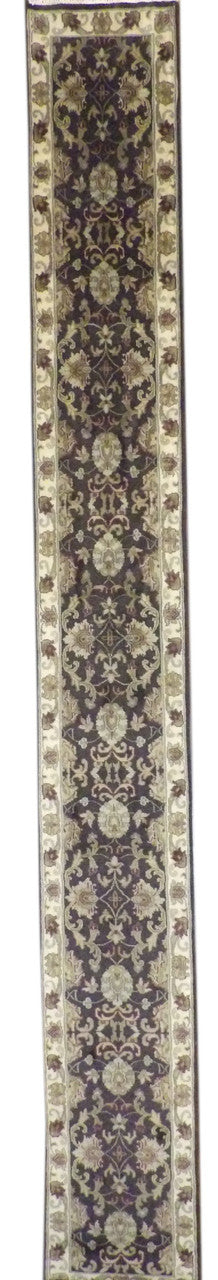 Jaipur Kashan Thick Pile Antique Wash hand-knotted wool rug in Brown & Beige, full view
