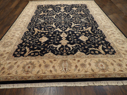 Ziegler Oushak / Peshawar hand-knotted wool rug in Black, 9'1" x 12'0", SKU w272
