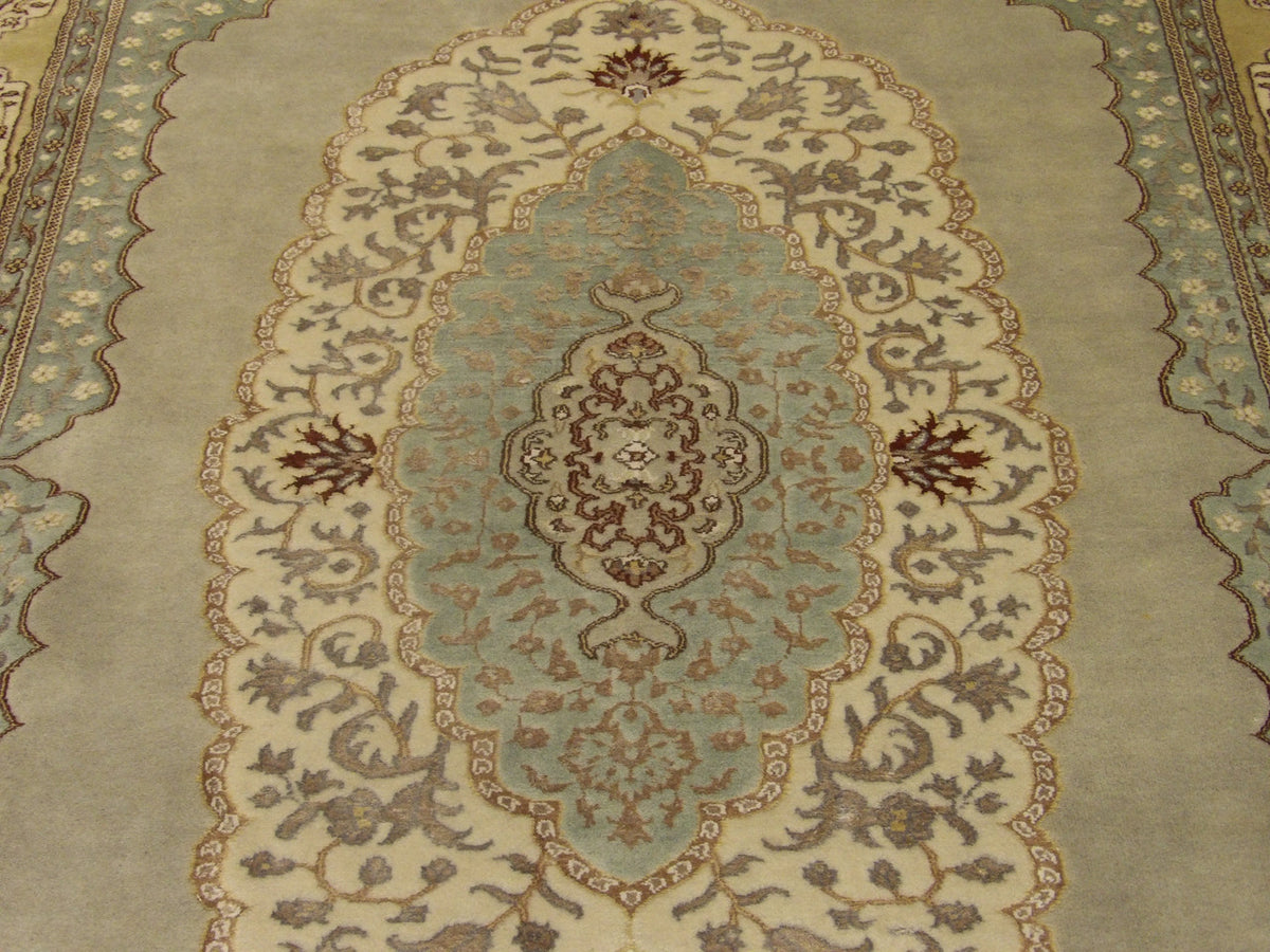 Back of Fine Persian Haji Jalili Tabriz hand-knotted rug