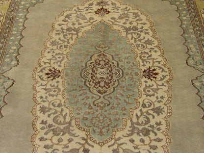 Back of Fine Persian Haji Jalili Tabriz hand-knotted rug