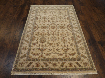 Close-up of wool pile, beige rug