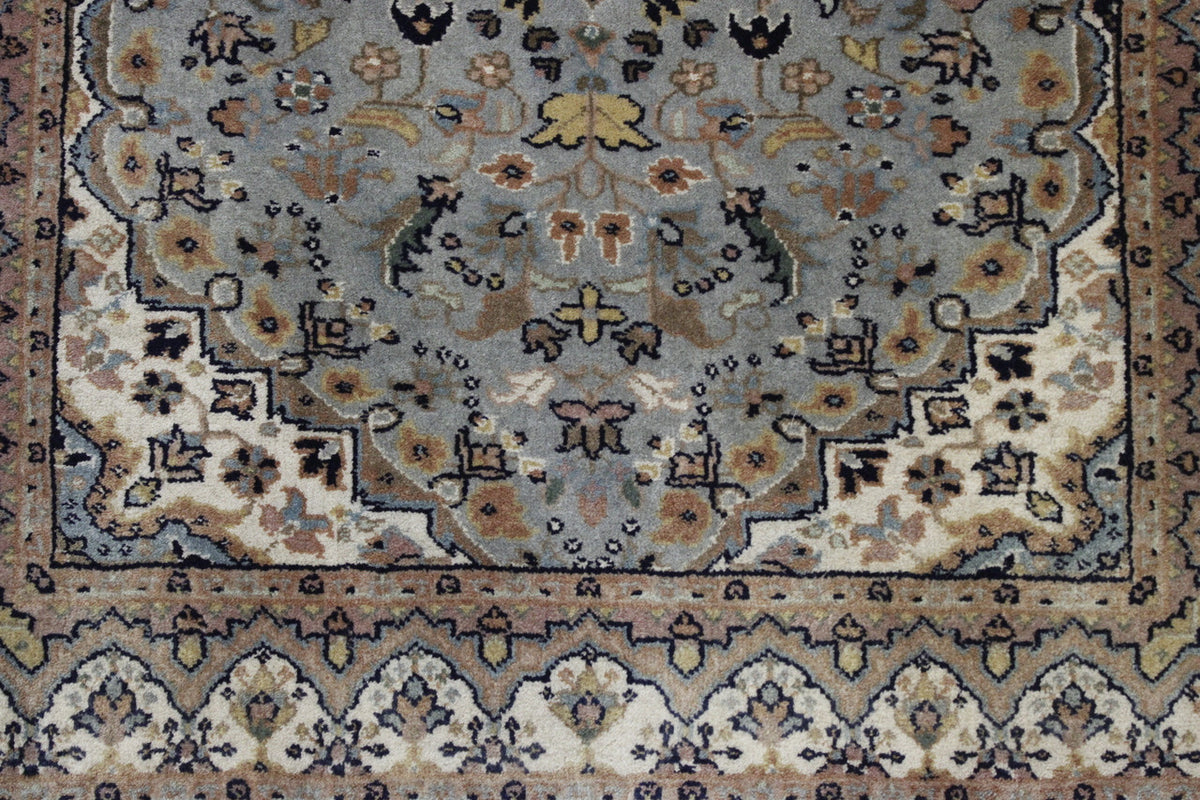 Close-up of wool pile, Green rug
