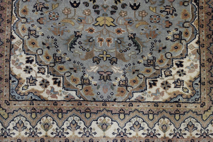 Close-up of wool pile, Green rug