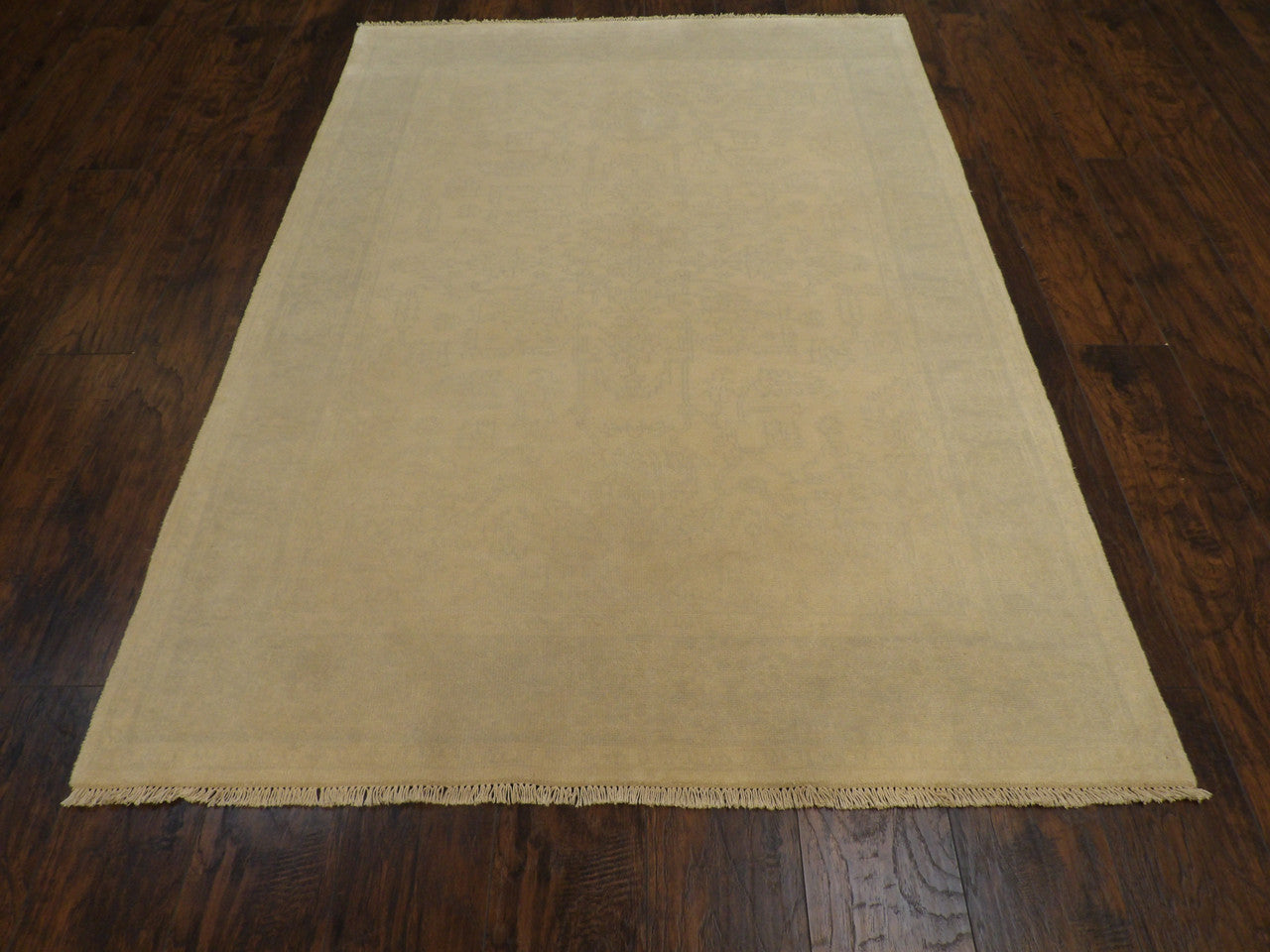 Close-up of wool pile, beige rug