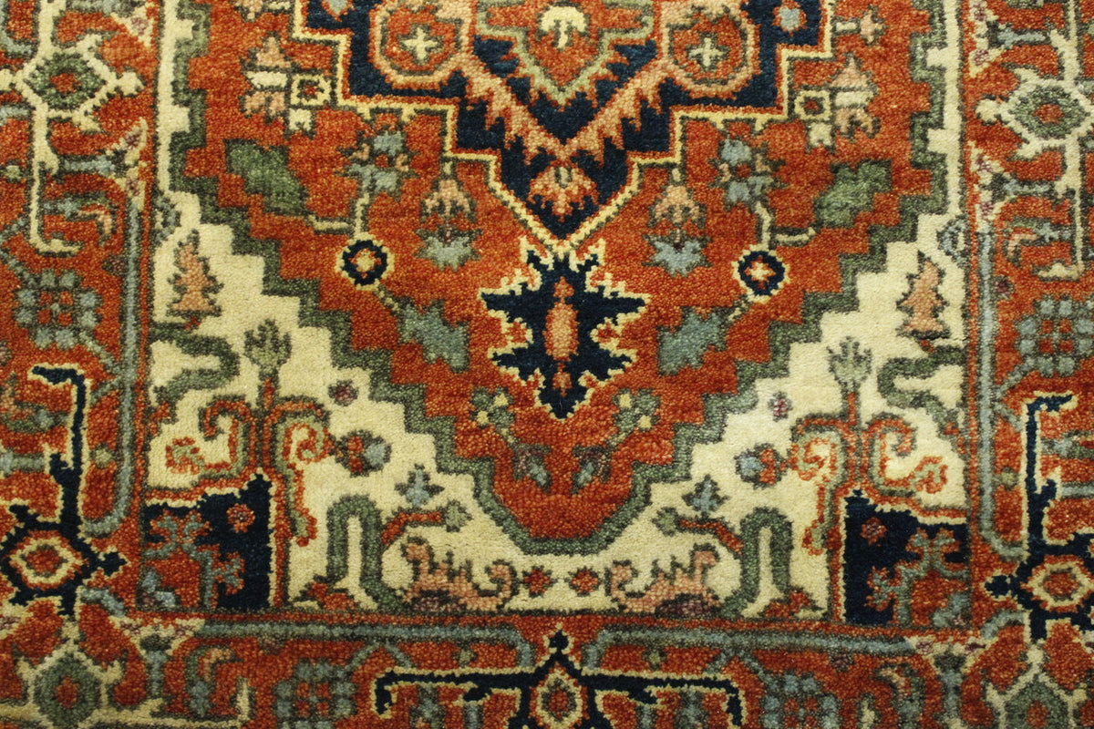 Full view of Tribal Indo Heriz rug