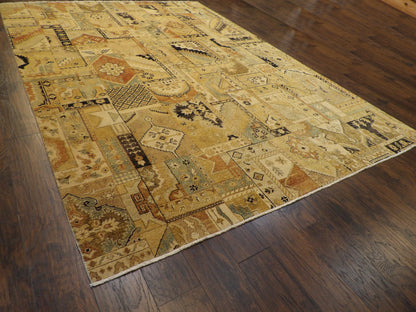 Patchwork Natural-dye 9'0"x12'0" Hand-knotted Rug -w11027