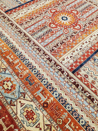 Tribal Nomad Vege Dye Wool Hand Knotted Rug 8'00''x9'09''  - AR72926
