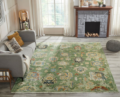Transitional Hand Knotted Rug Wool & Silk - KAM10090