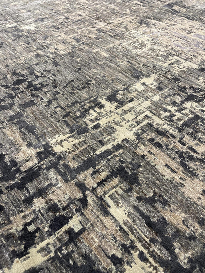 Fine Abstract  Silk and Wool Hand Knotted Rug 10'00''x13'03''  - AR78164