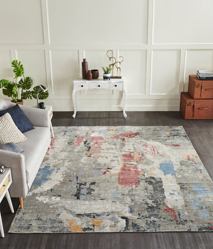 Modern Hand Knotted Rug Wool & Silk - KHW9580