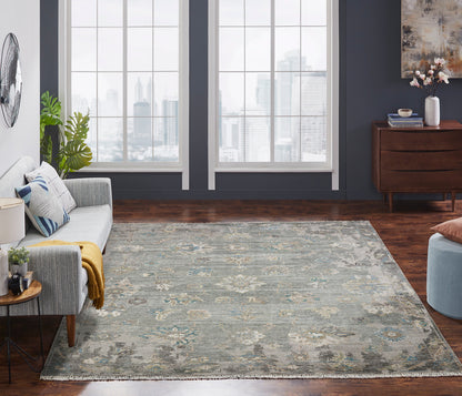 Transitional Hand Knotted Rug Wool & Silk - KAM10040