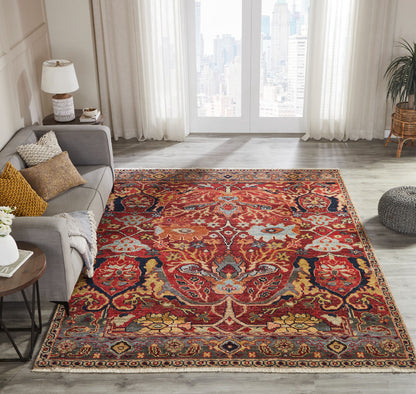 Transitional Hand Knotted Rug Wool & Silk - KAM10100