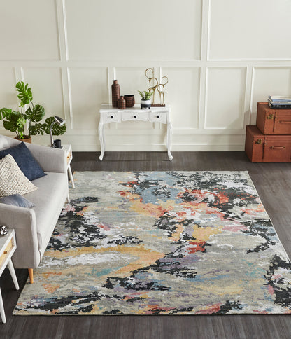 Modern Hand Knotted Rug Wool & Silk - KHW9570