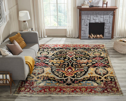 Transitional Hand Knotted Rug Wool & Silk - KAM10110