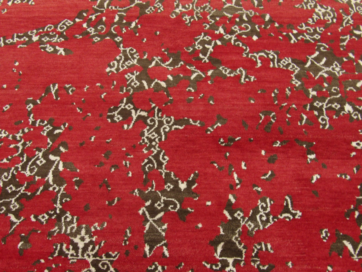 Back of transitional hand-knotted rug