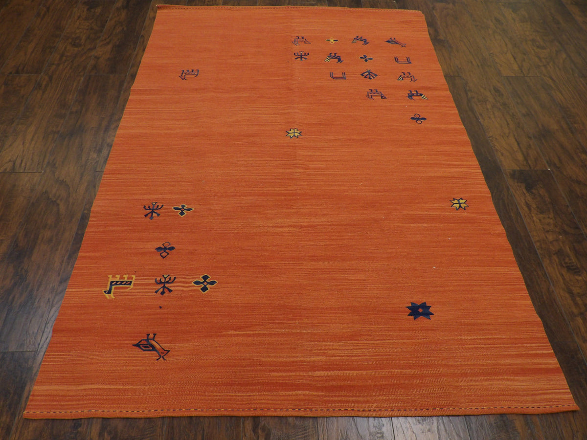Close-up of wool weave, tribal kilim rug