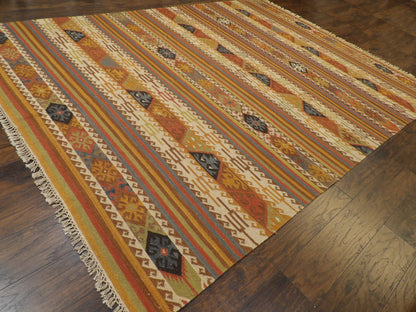 Full view of Coastal Flat Weave Indoor/Outdoor Beach rug
