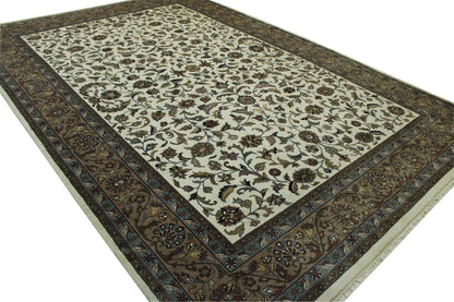 Close-up of wool pile, Brown & Beige rug