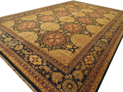Ziegler pattern detail, green antique wash rug