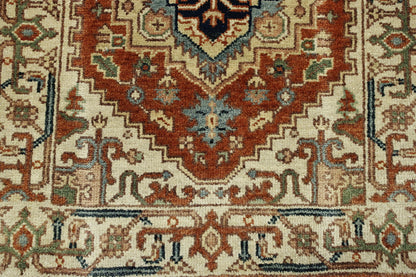 Back of Tribal Indo Heriz hand-knotted rug