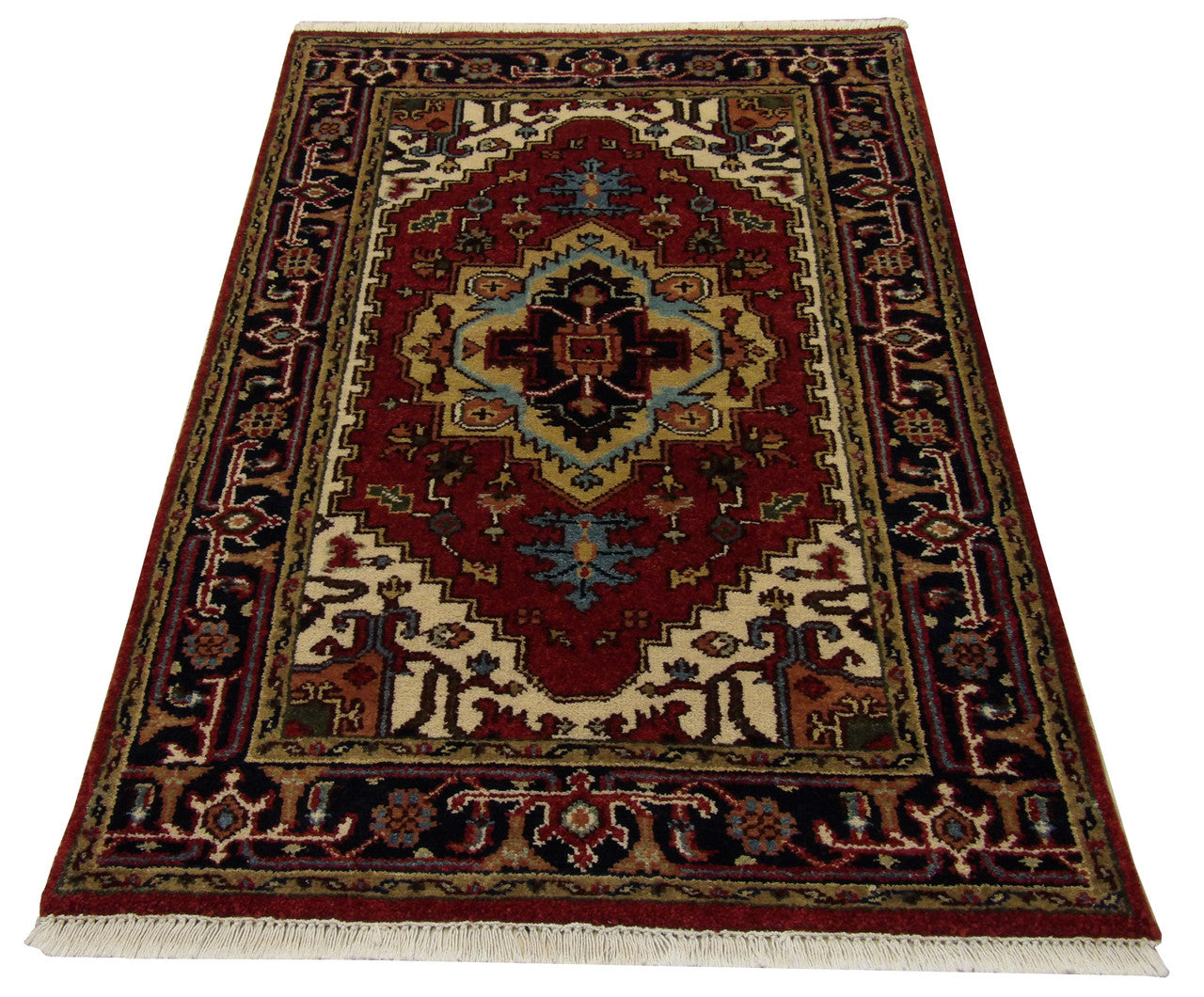 Persian Heriz rug border detail